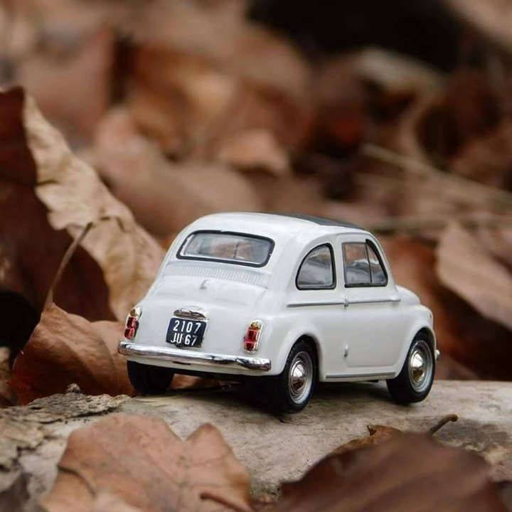 A small white car