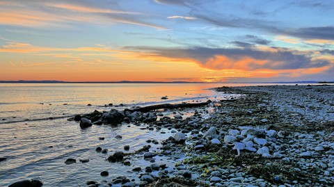 Sundown at Lake Constance near Langenargen
