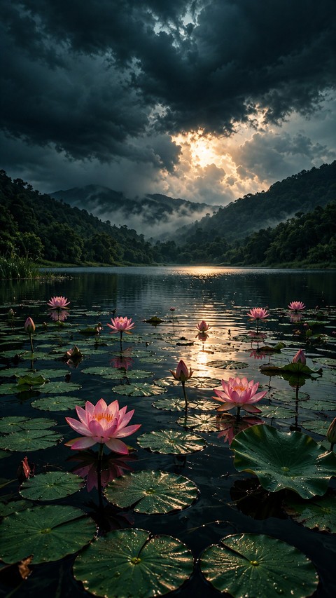 tapety sunrise, Pond