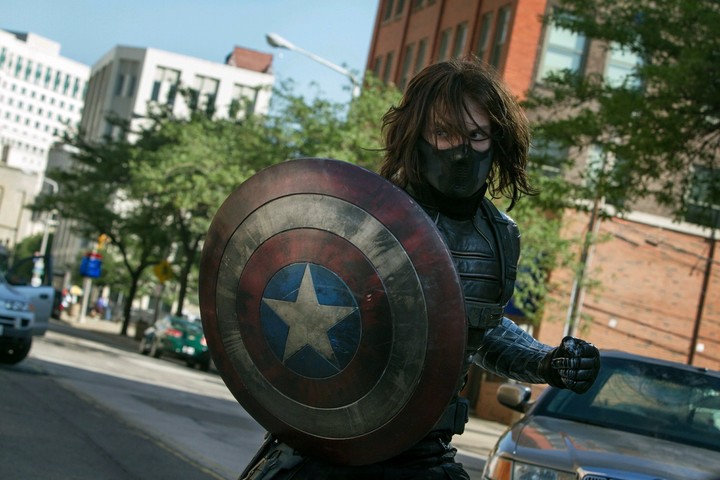 Winter soldier with shield