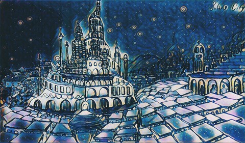 Solaris city at night