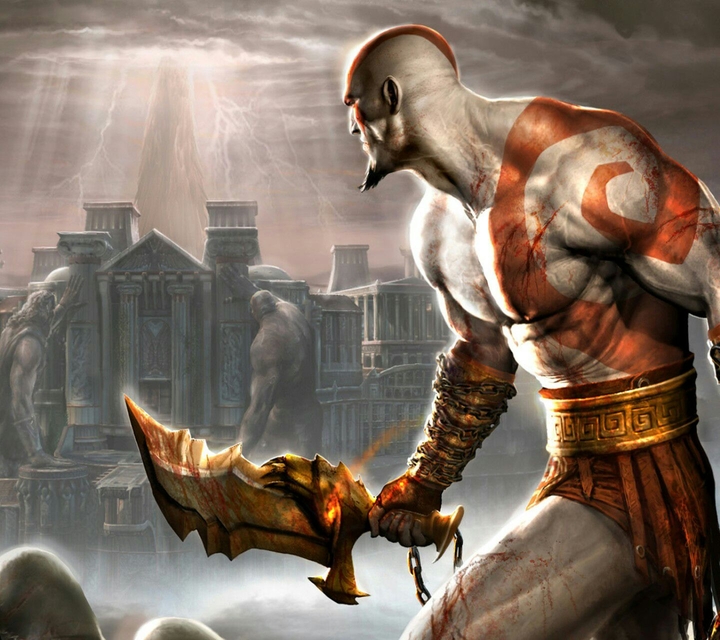 Kratos in God Of War Artwork