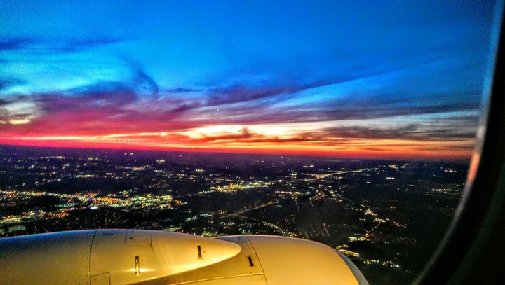 Sunset leaving Houston