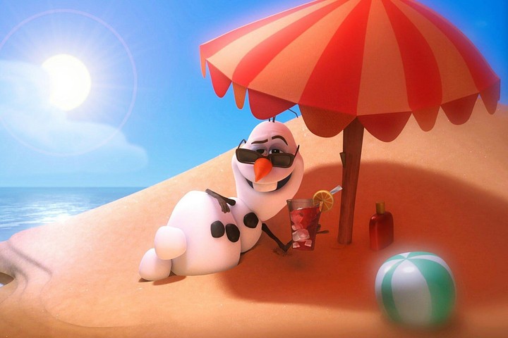 Olaf on the beach