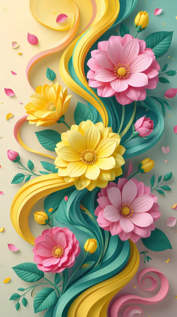 tapety floristry, pink
