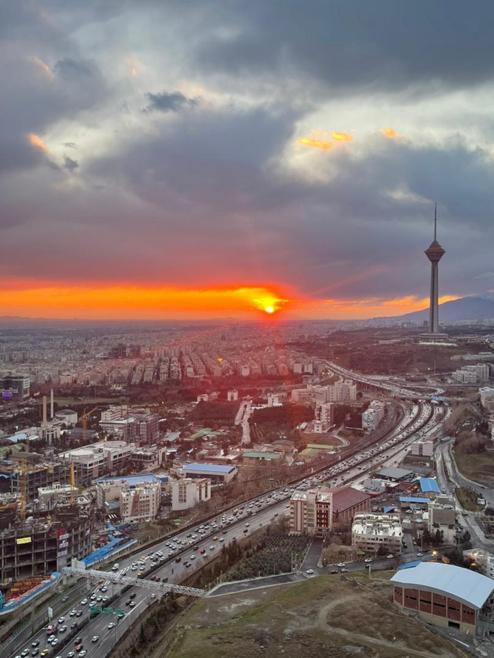 sky sunset tehran miladtower