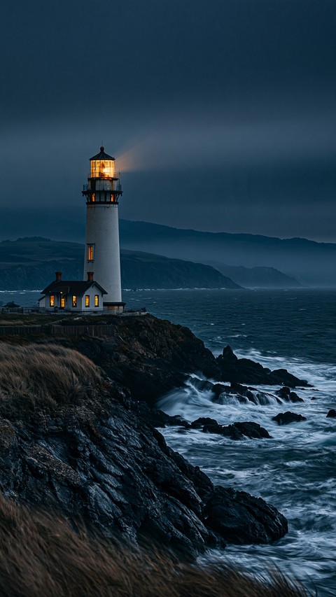 ocean, lighthouse वॉलपेपर