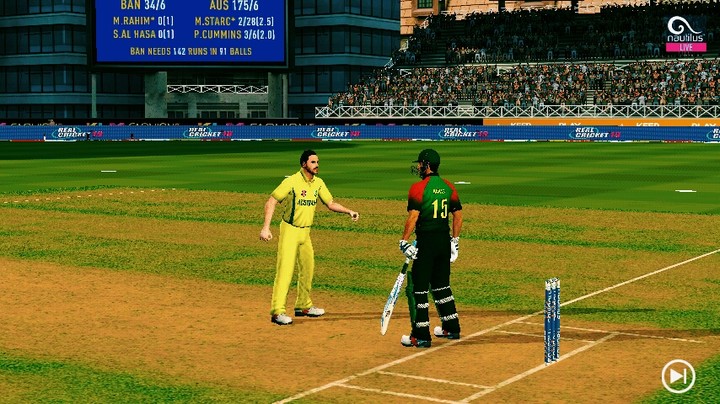 Musfiqur Vs Starc In Cricket Game.