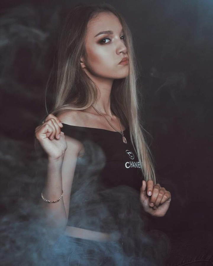 The girl in the smoke