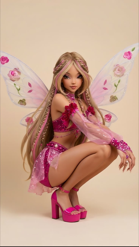 Doll, Pink, Wing