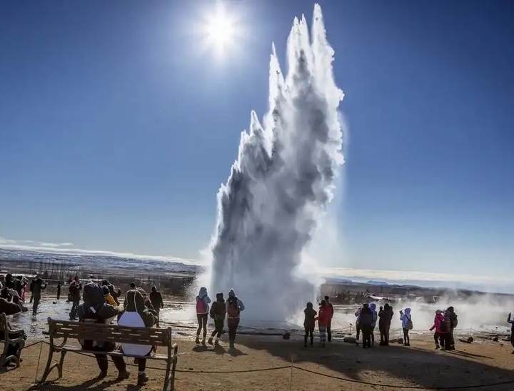 Geyser Strokkur Eruption in Iceland
