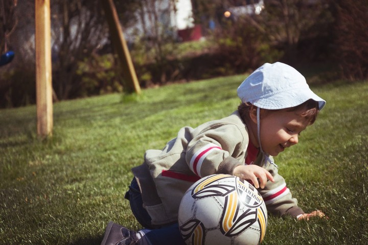 playing in the garden