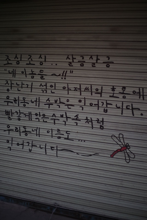 잠자리 날아다니다 잠자리꽃에 앉았네 살금살금