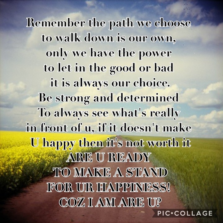 you're choice you're path
