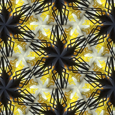 Kaleidoscope from a metal butterfly seat at the Domain, atx