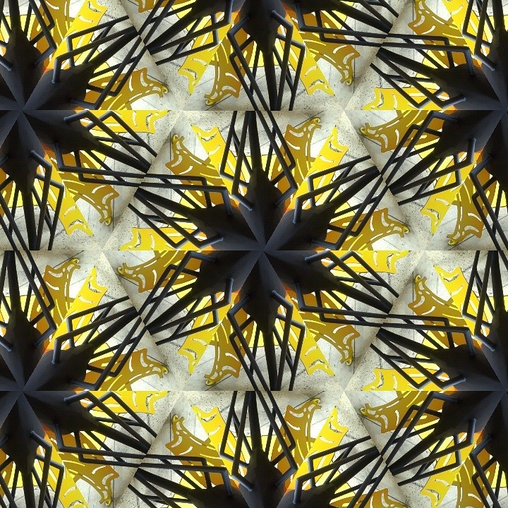 Kaleidoscope from a metal butterfly seat at the Domain, atx