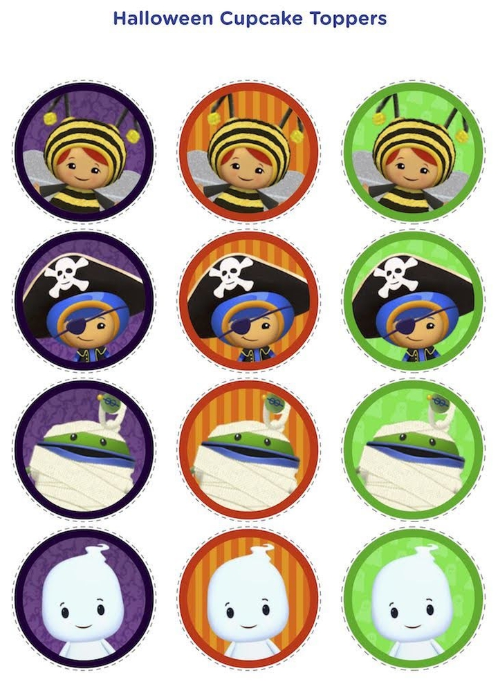 Team Umizoomi Halloween Cupcakes Toppers!