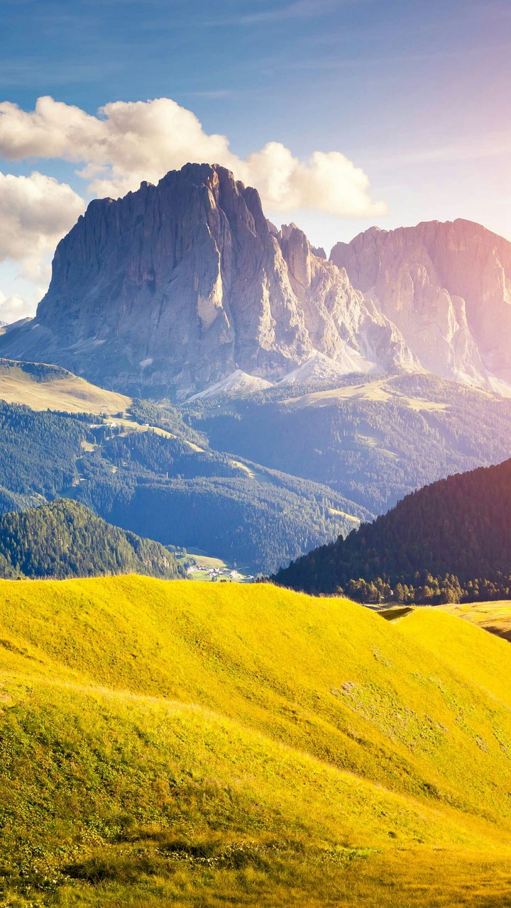 The mountain and fields
