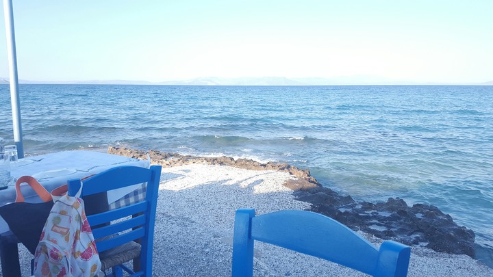 Greek summer tavern view