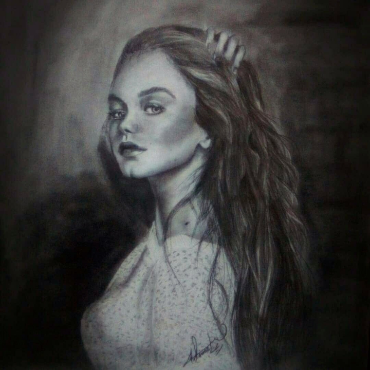 black and white...... beauty  ...... drawing by me ????