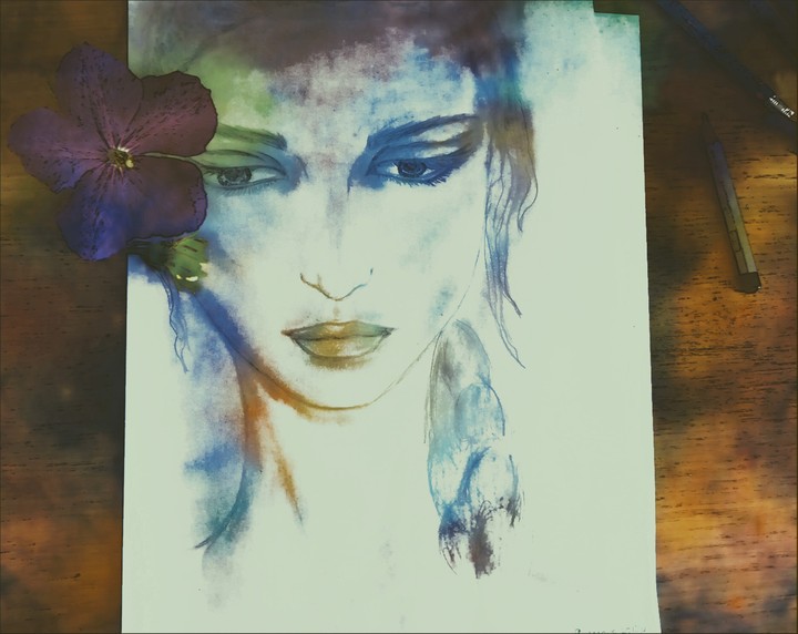 girl and flower