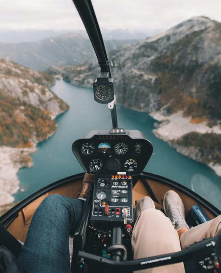 a helicopter cockpit