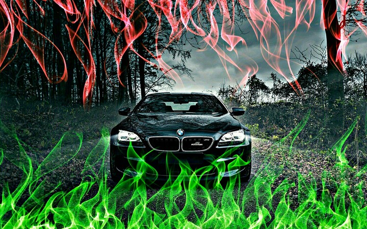 BMW fire flames