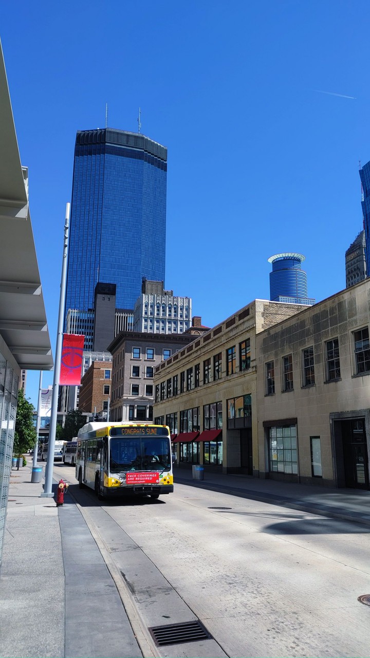 Minneapolis from a bus stop