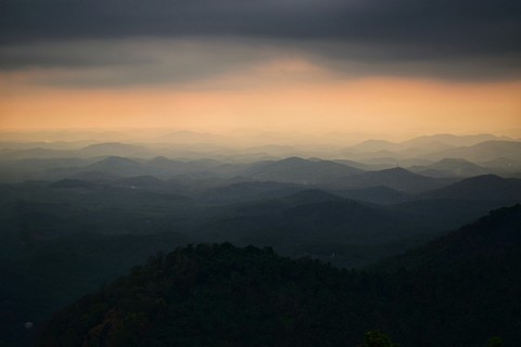 hills at sunset