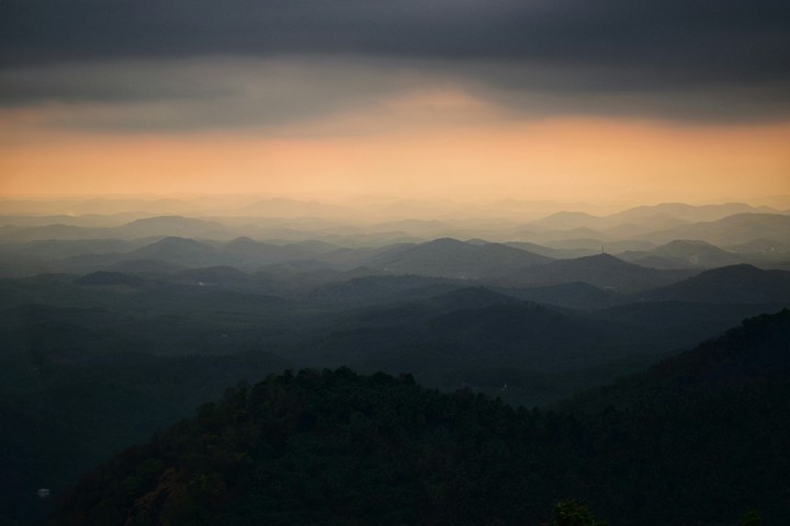 hills at sunset