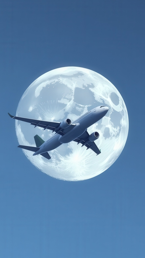 papéis de parede aircraft, moon