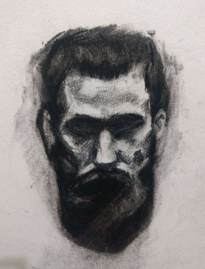 a charcoal drawing