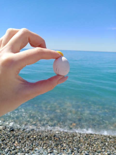 black sea, white stone