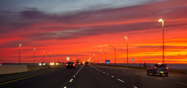 Fiery October Sunset, Tampa Bay