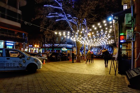 Night street in odessa