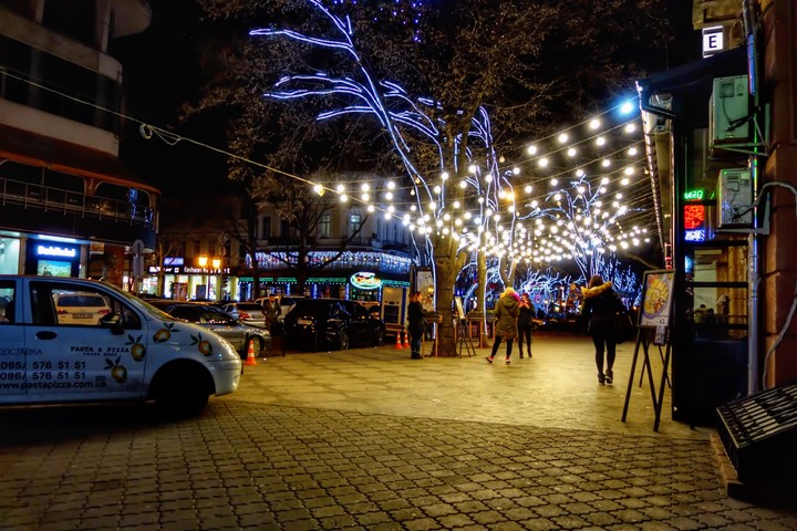 Night street in odessa