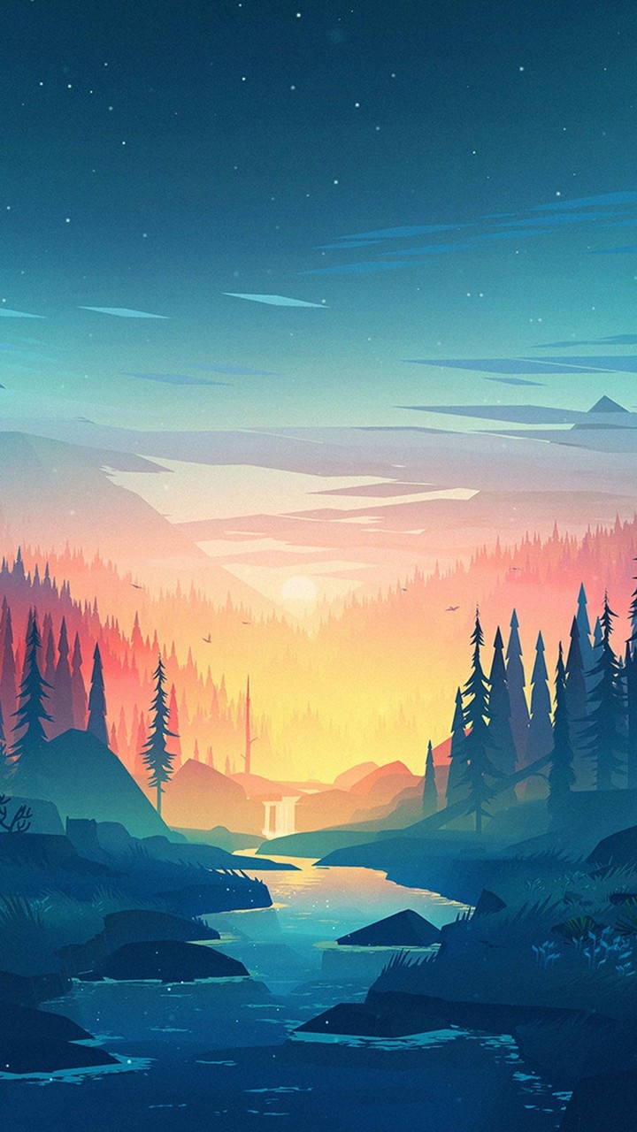 sunset forest