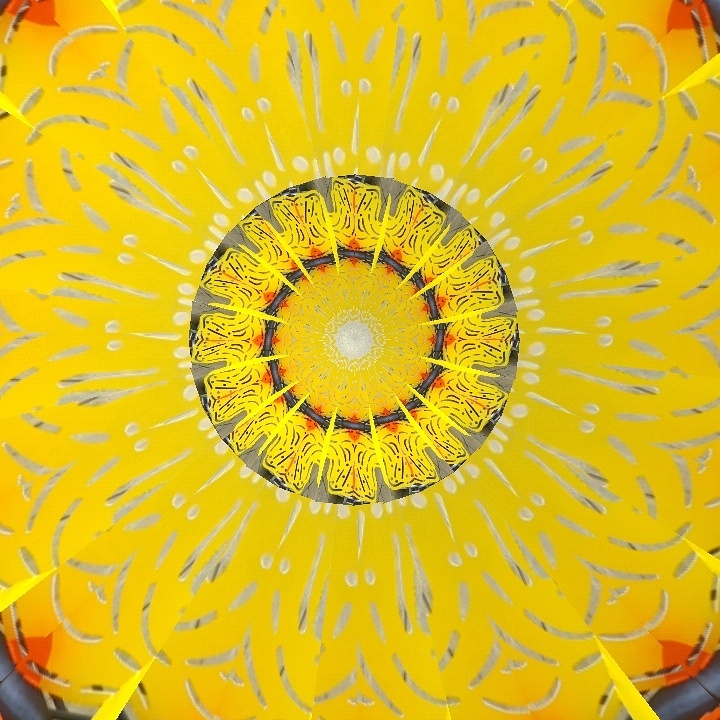 Kaleidoscope from a metal butterfly seat at the Domain, atx