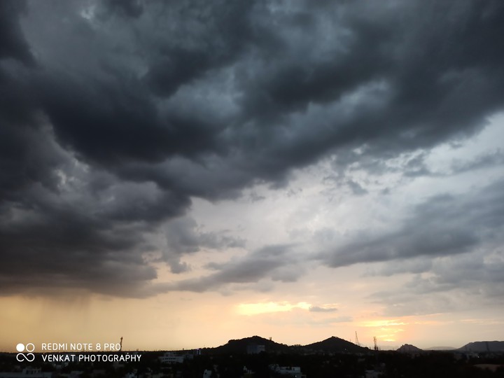 Dark clouds and sunset