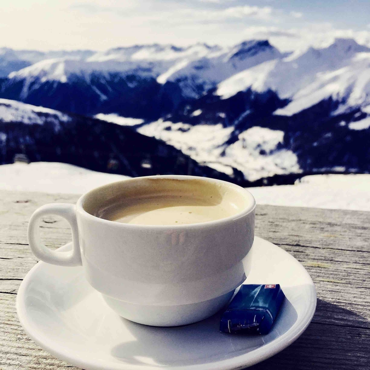 peace coffee snow and mountain