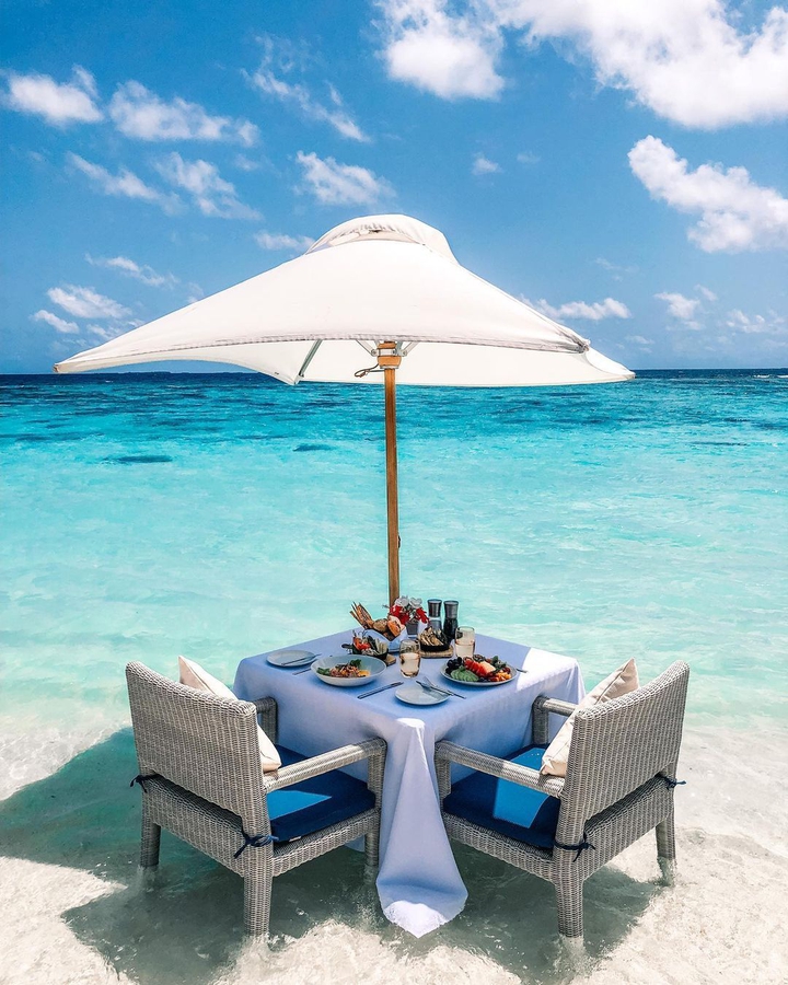Breakfast in Maldives Beach