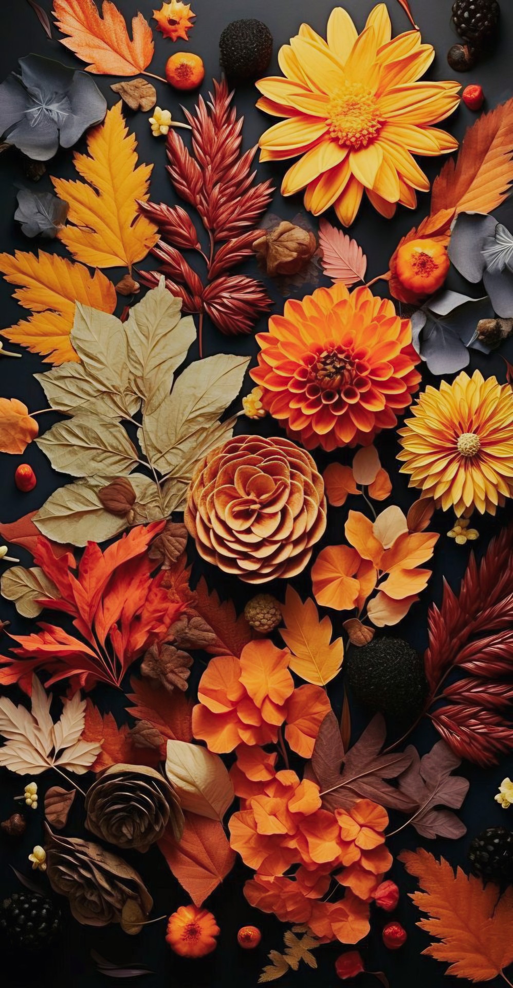 AUTUMN LEAVES and FLOWERS