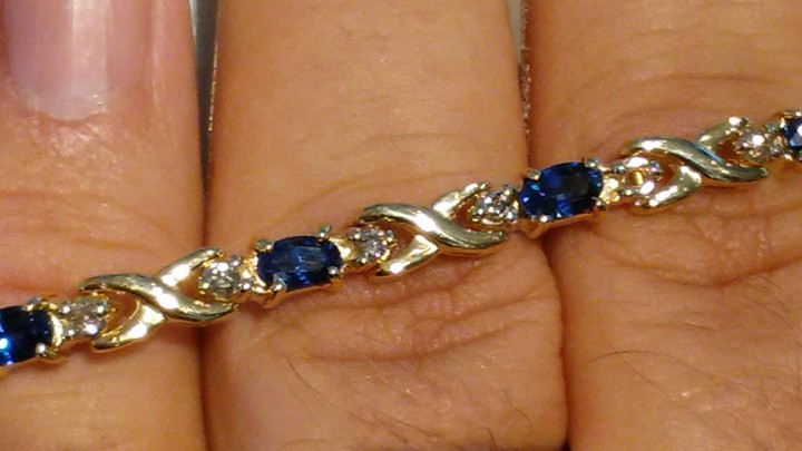 One of My Favorites.Gold,Sapphire,&Diamond Chipped Bracelet.