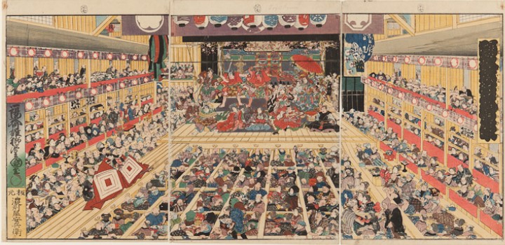ukiyoe - kabuki theater, performance of Shibaraku