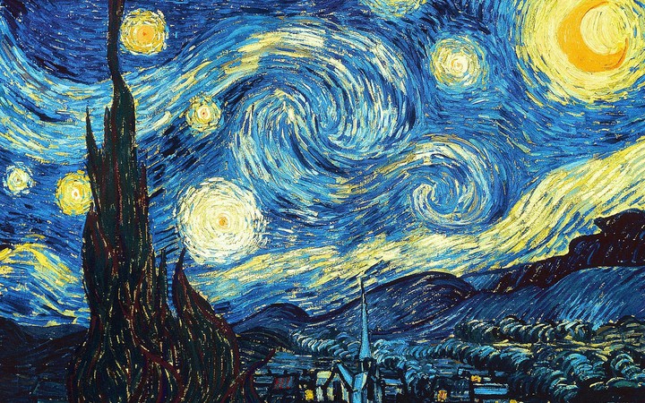 Van Gogh's Starry night, painting.