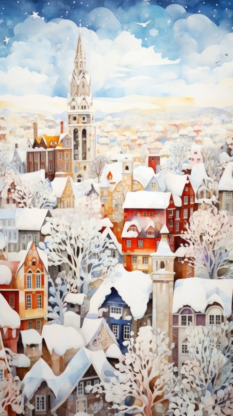 spire, snow壁纸
