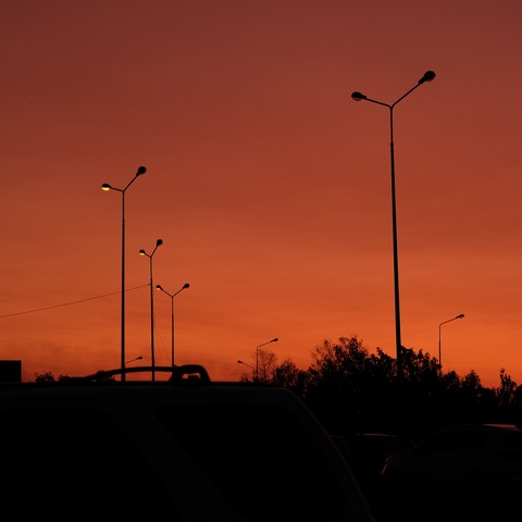 ssnset in the parking lot
