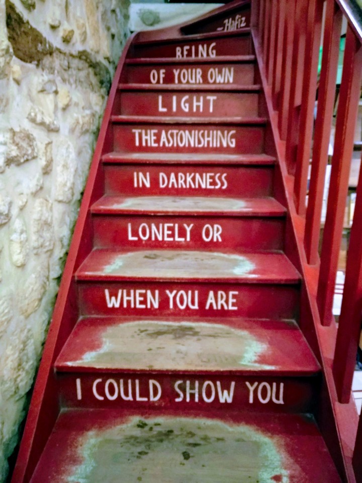 red stairs