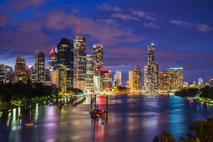 Brisbane City Skyline Dusk