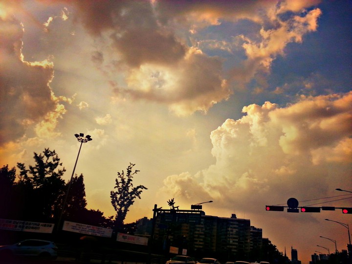 Orange clouds
